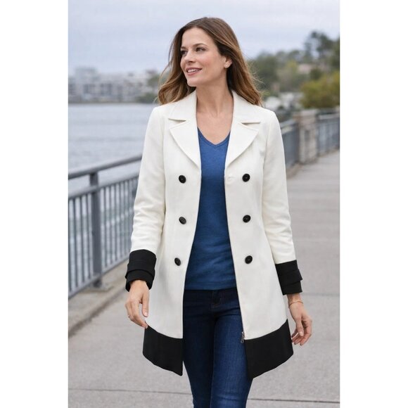 White House Black Market Jackets & Blazers - White House Black Market size Medium NEW Colorblock Coat Jacket WHBM